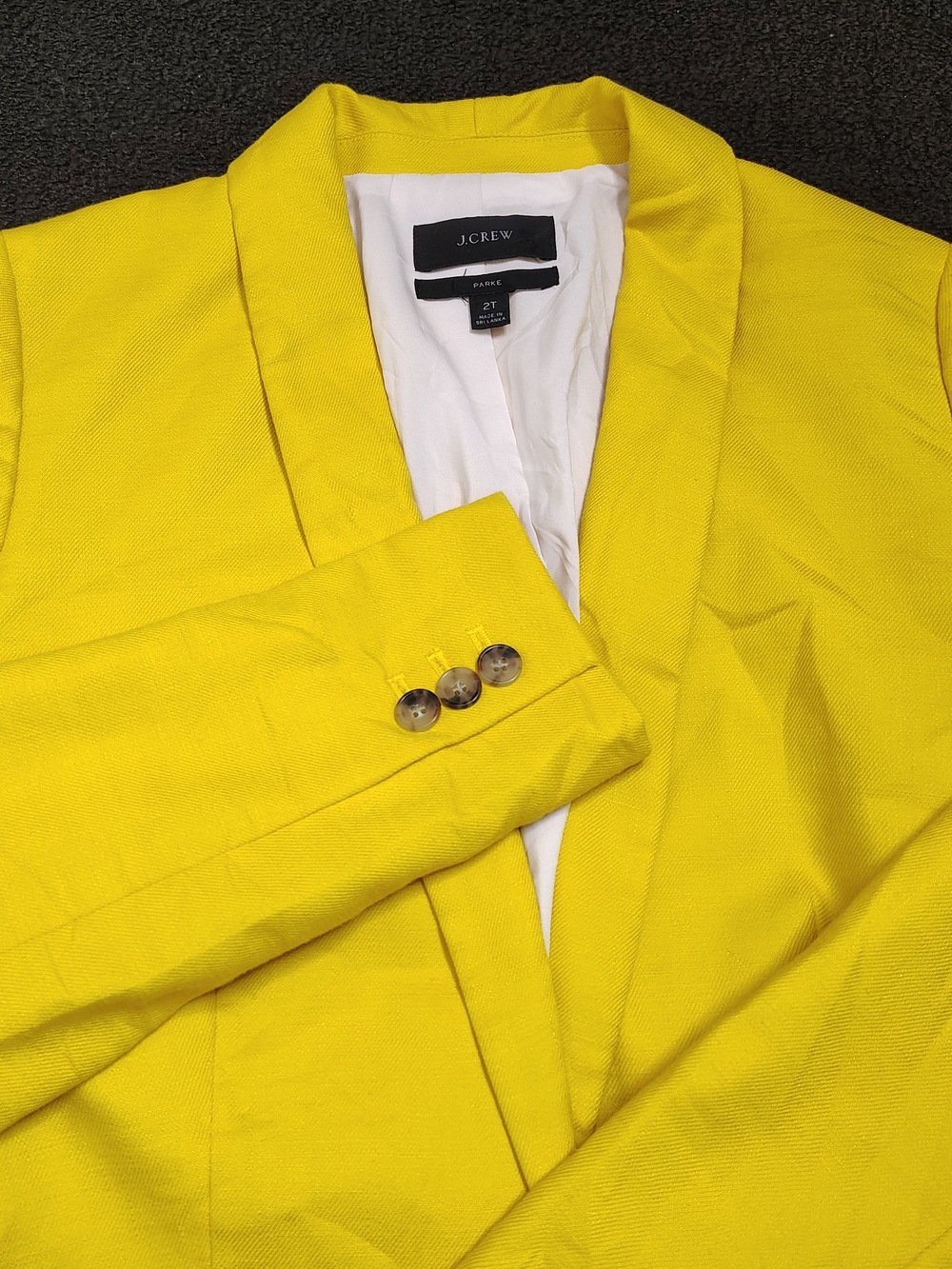 J.Crew Parke Linen Blazer Jacket Yellow Single Button Tailored Womens 2T